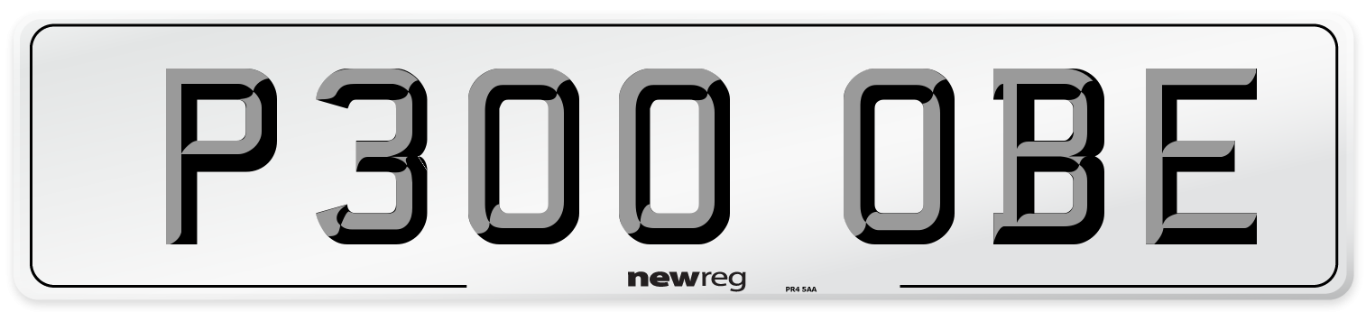 P300 OBE Number Plate from New Reg